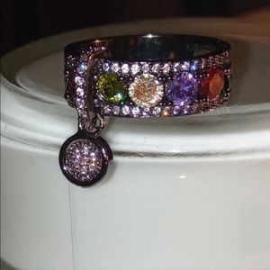 UNIQUE CHARM Size 7 Black Statement Ring with GIFT Bag